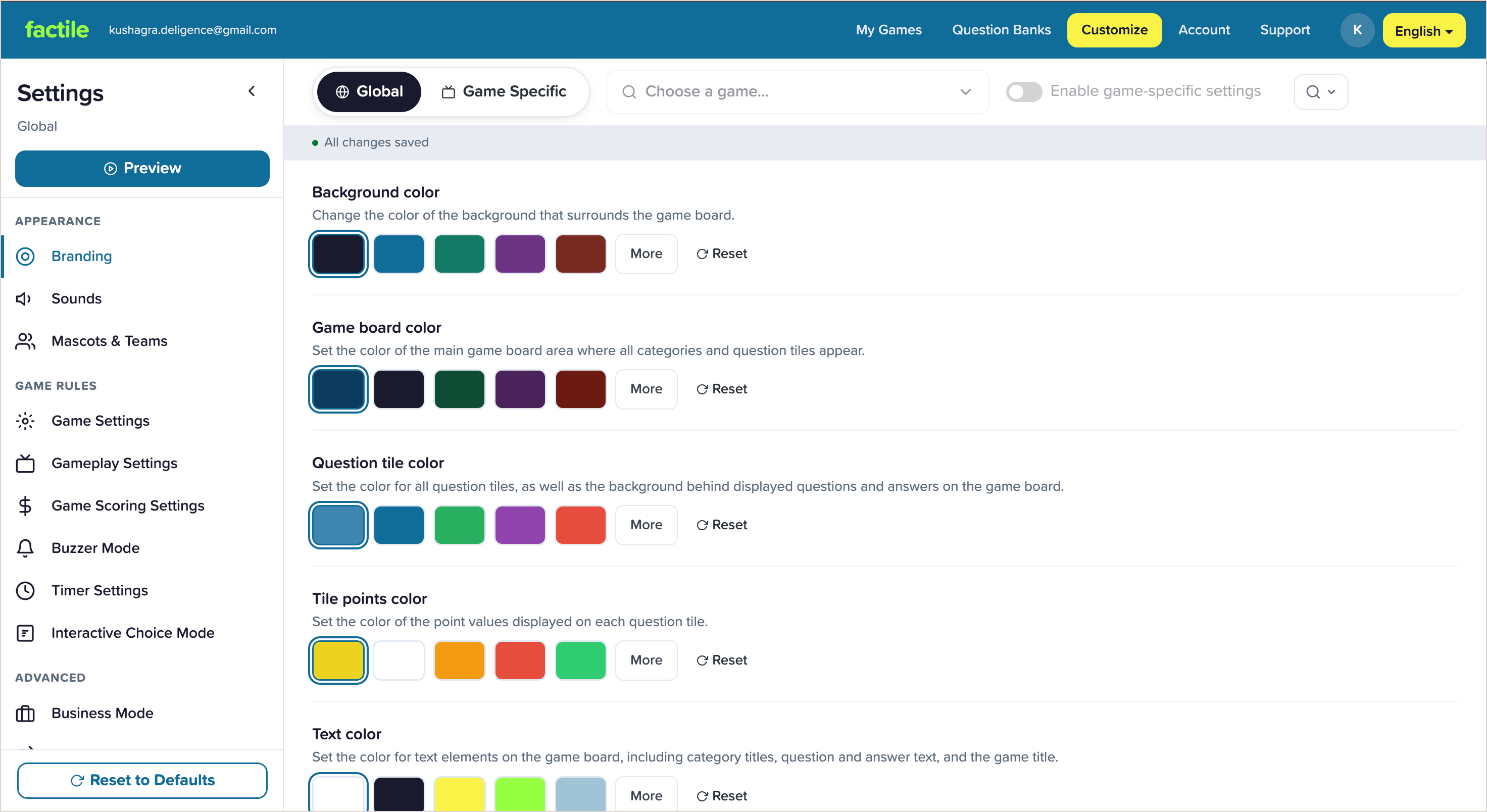 Iteration: curated swatches